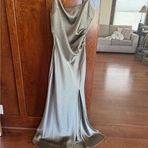 Bec + Bridge Silver Nadia Maxi Dress Evening Gown